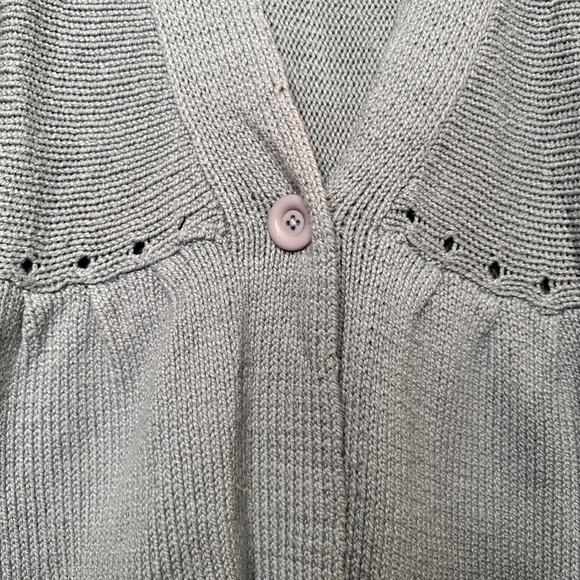 Karen Kane Gray 100% Cotton Knit Button Front Cardigan Sweater Women's Medium - Picture 3 of 7